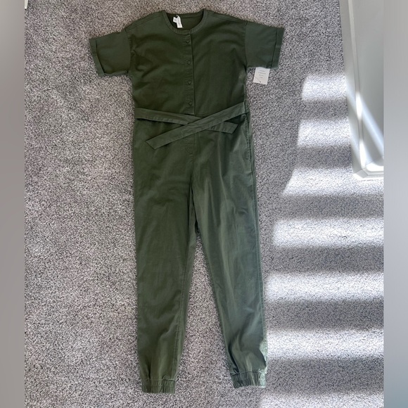 NWT! Girls Army Green Free Assembly Jumpsuit With Waist Belt XL(14-16) - Picture 1 of 12